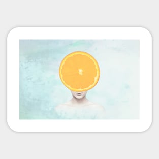 Orange head portrait Sticker